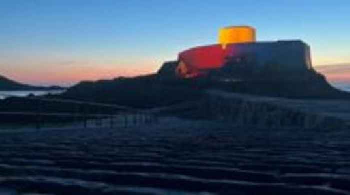 Guernsey landmarks lit up for VE Day