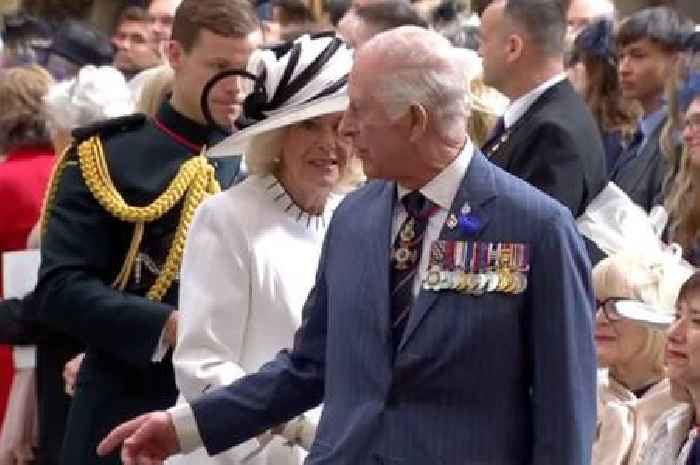 King Charles lets frustrations known to Queen Camilla on VE Day with five-word comment