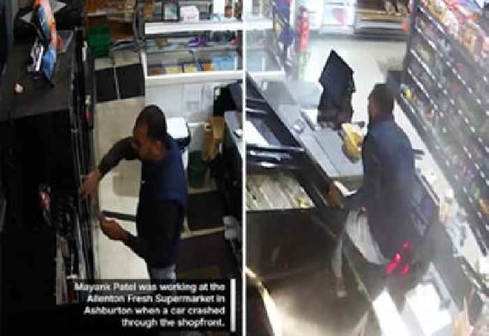 Car Crashes Through Shop, and the Cashier Is Pretty Pissed About It