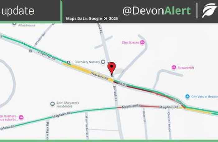Live: Road near Exeter hospital closed after three-vehicle crash