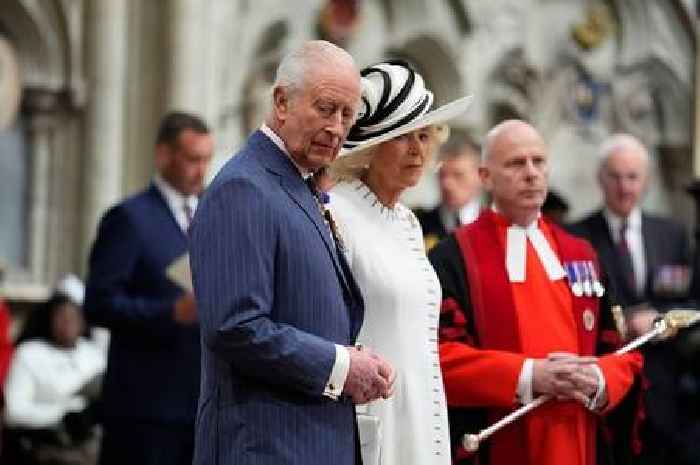 King Charles fumes with five-word question to Queen Camilla at VE Day event