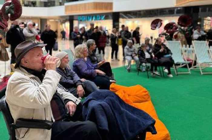 VE Day commemorated with music and Union Jacks at Cambridgeshire shopping centre