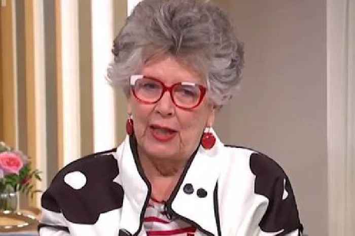 Bake Off's Prue Leith left 'blushing' after husband makes cheeky remark live on air