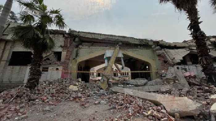The site targeted by deadly Indian missile strikes is a mass of rubble - and locals feel trapped