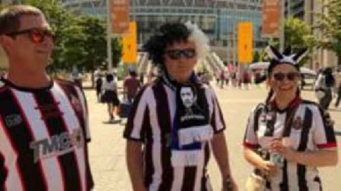 Spennymoor Town fans gather ahead of Wembley final