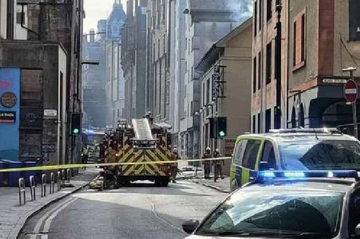 Blaze breaks out on Edinburgh's Cowgate as city centre is locked down