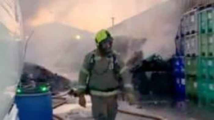 Fire crews tackle battery blaze at industrial park