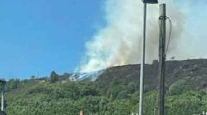 Firefighters tackle moorland blaze