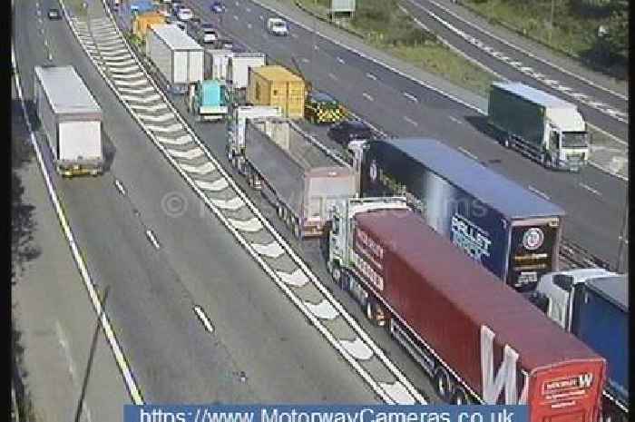 M6 and M5 delays live as crash closes three lanes with '70-minute' queues