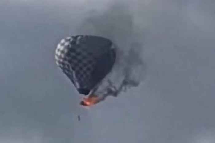 Moment man falls to his death from hot air balloon in harrowing footage