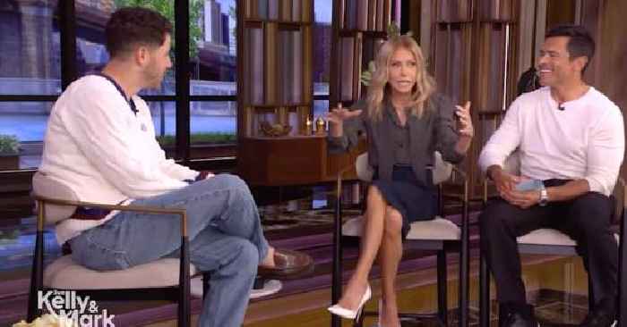 Kelly Ripa Trolls Husband Mark Consuelos' Age as Talk Show Hosts Chat With Nick Jonas About His Toddler