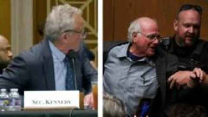 Watch: Moment Ben & Jerry's co-founder interrupts RFK Jr speech