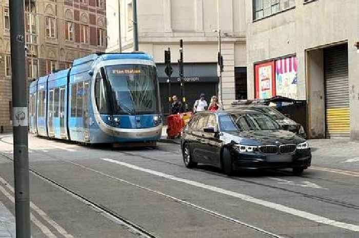 'Considerable delay' as BMW driver blocks tram tracks outside New Street station