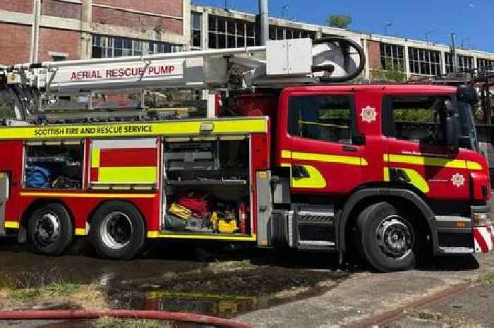 Emergency services rush to fire at abandoned factory in Scots town
