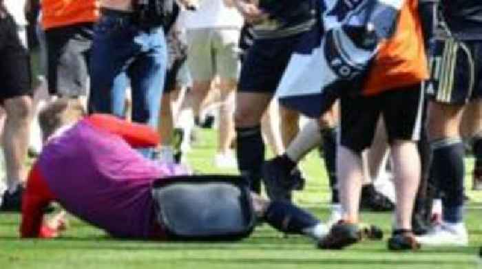 Aberdeen player left bloodied by seat thrown by own fans