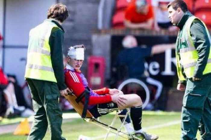 Football ace left needing stitches after being hit by seat thrown by own 'idiot' fan