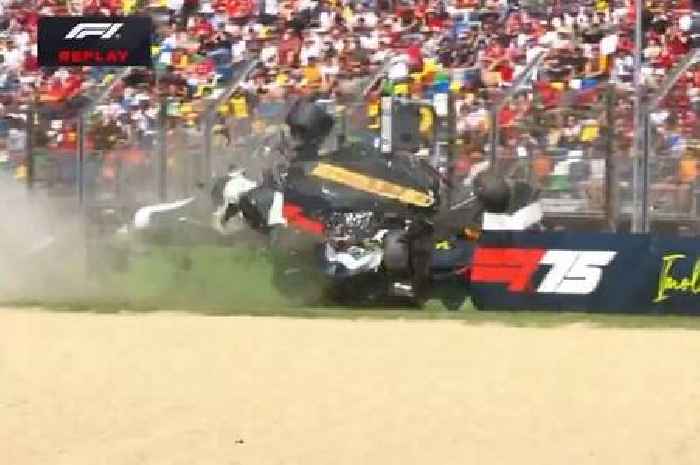 Red Bull star suffers 'terrifying' crash as F1 car flips upside down into the wall