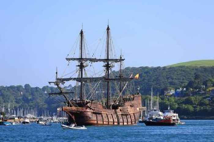 Locals stunned as Pirates of the Caribbean style galleon ports in Devon