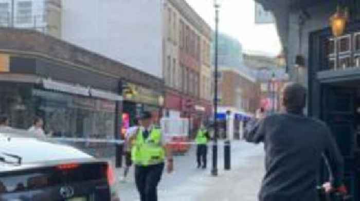 Three arrested after man stabbed in town centre