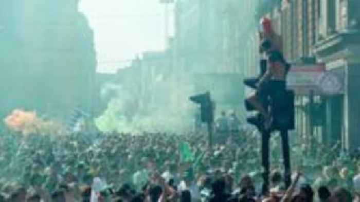 Police arrest 21 people after Celtic title party