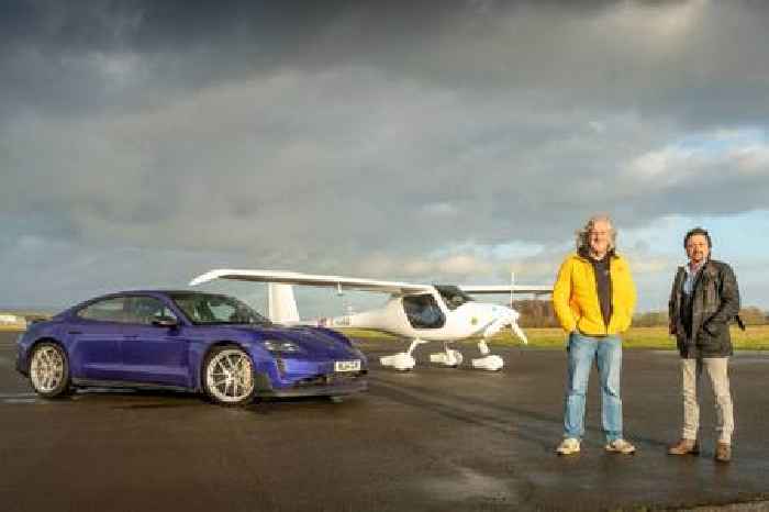 James May and Richard Hammond race an aeroplane in a Porsche 