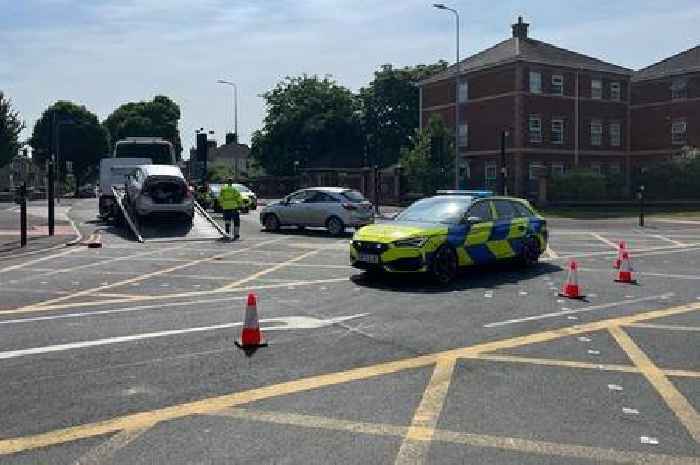 Woman taken to hospital after crash shuts road both ways in Cardiff