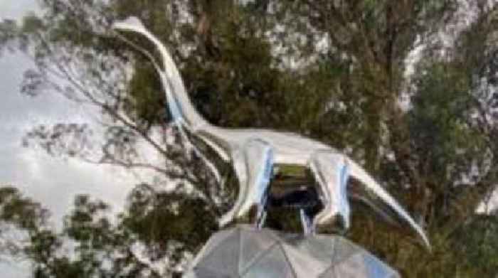 Seven-metre dinosaur sculpture dividing locals in New Zealand