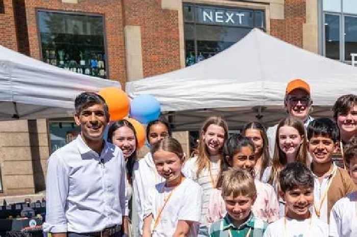 Former Prime Minister Rishi Sunak and businesswoman wife visit Guildford to meet young entrepreneurs