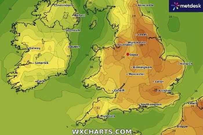 Forecasters give verdict on Stoke-on-Trent heatwave return as weather maps glow