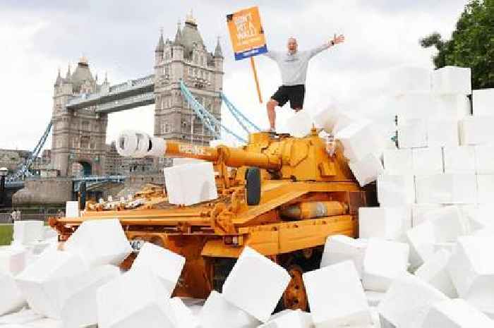 Snack brand drives tank through 13-foot 'wall'