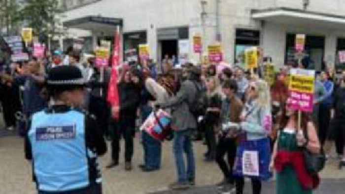 Hundreds attend protests across South West