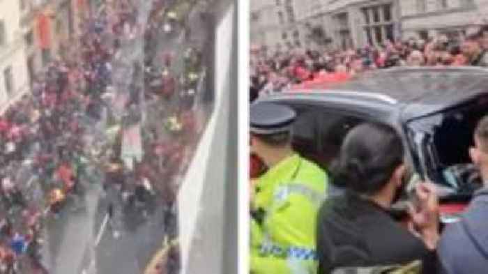 Moment car drives into crowd at Liverpool trophy parade