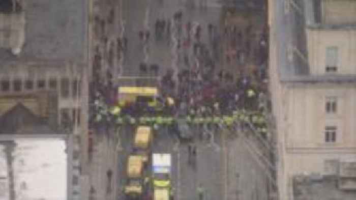 Scene after car hits pedestrians in Liverpool
