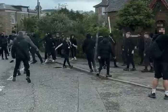 Weapon-wielding football fans brawl in street ahead of Ross County v Livingston showdown