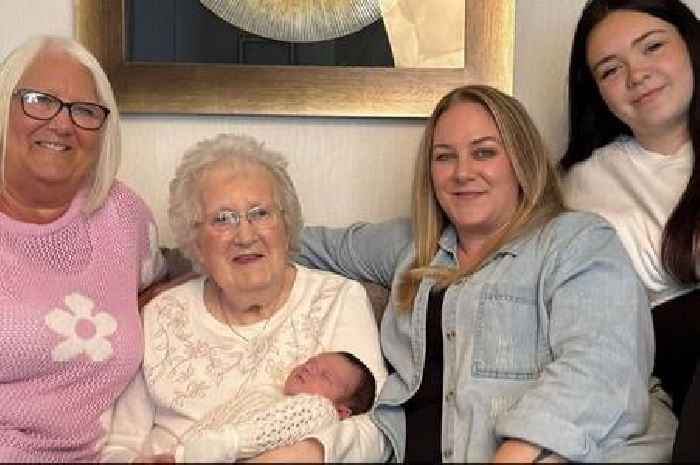 Two Ayrshire families celebrate rare feat as baby girl's arrival gives them five living generations