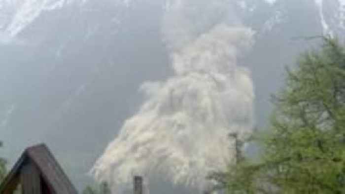 Watch: Moment a glacier collapses down Alps and onto village