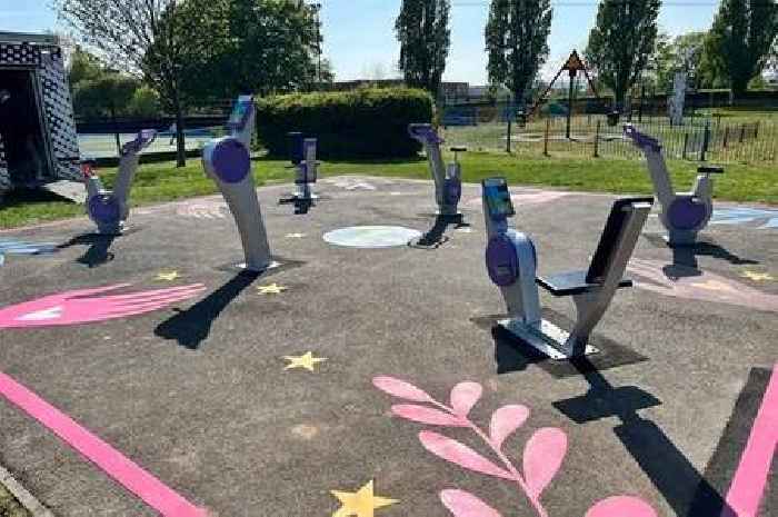 New outdoor gym where you can charge your phone by working out opens in Alfreton