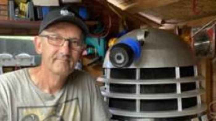 Doctor Who superfan brings joy with homemade Daleks