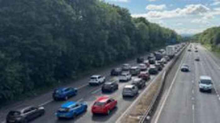 Drivers face delays after vehicle fire on M54