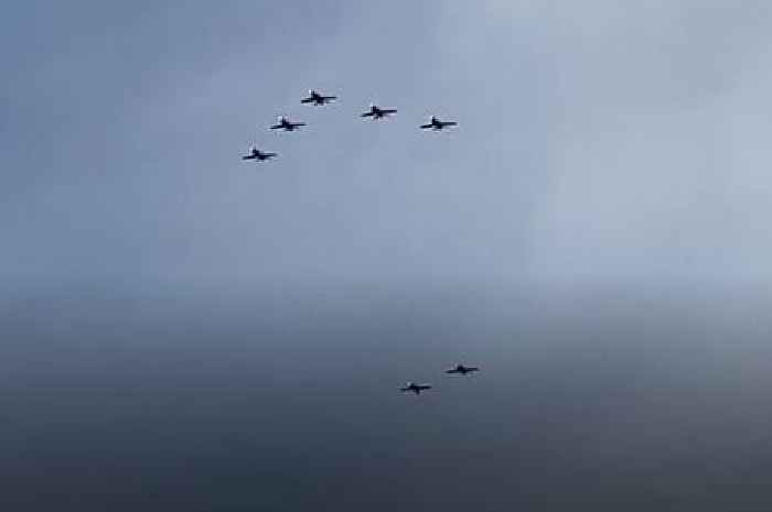 Red Arrows flying over North Staffordshire today - exact time and route