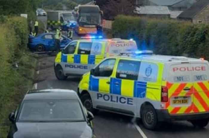 Fife crash leaves one man in hospital as road blocked off