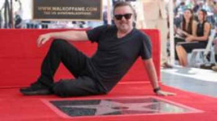 'As awkward as it gets': Ricky Gervais gets star on Hollywood Walk of Fame