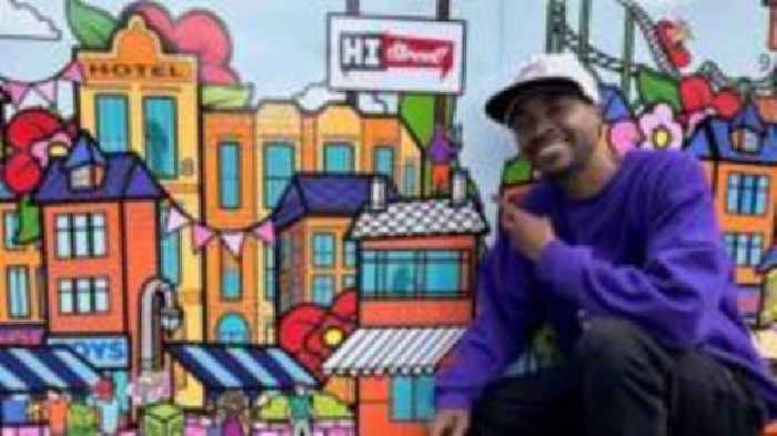 Artists transform town centre with street art