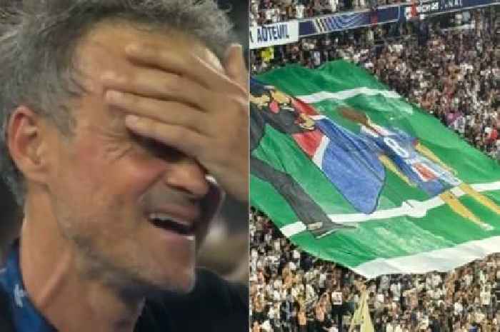 Luis Enrique tears up as PSG fans unveil huge tifo honouring late daughter Xana after tragic passing
