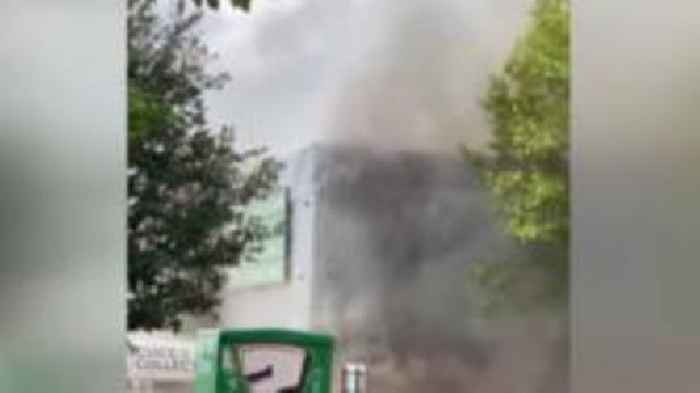 Watch: Thick smoke at retail park from Dunelm fire