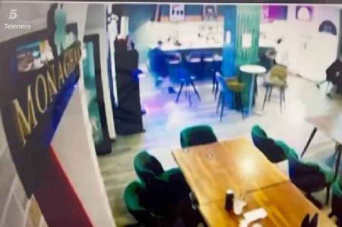 Chilling CCTV shows gangland gunman storm Spanish bar before killing Ross Monaghan and Eddie Lyons Jnr