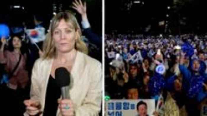 Watch: BBC on the ground in Seoul as new president is announced