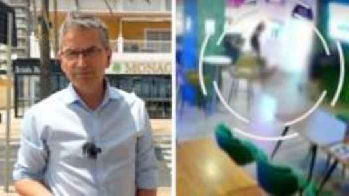 BBC reports from scene of gangland shooting at Spanish bar