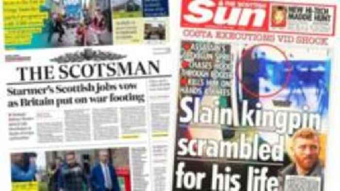 Scotland's papers: 'War footing'  plan and gangster hit on CCTV