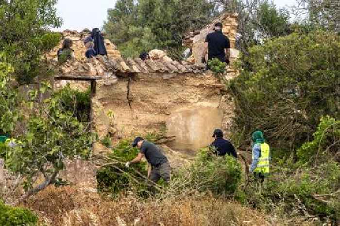 Pictures show German and Portuguese police carrying out fresh Madeleine McCann search 18 years on